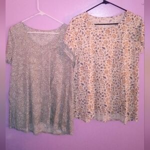 J. Jill Medium Gorgeous Pure Jill Scoop-Neck Elliptical Tees Lot Of 2 Shirts